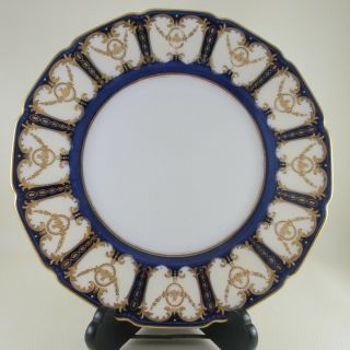 E9233 By Royal Doulton Gold Encrusted Cobalt Porcelain Dinner Plate Eaf