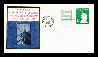 Us Cover Statue Of Liberty Revalued Envelope Fdc Hand Made Cachet