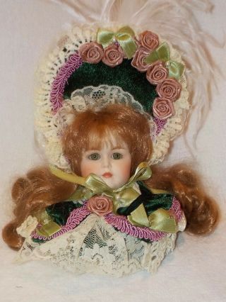 Ornate Victorian Porcelain Doll Head Ornament 11