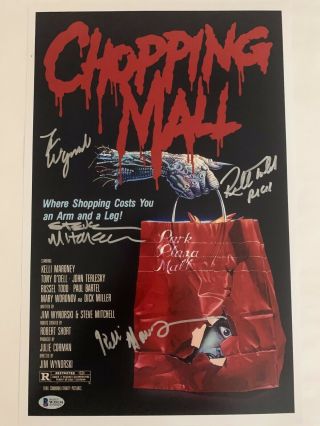 Chopping Mall Cast & Crew Signed 11x17 Poster.  Beckett Authenticated