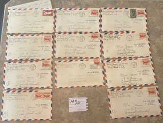 Lot (11) Uss Lansing Der 388 Post Ww2 Wwii War Letters From Sailor To Wife