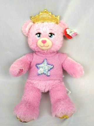 Build A Bear Plush Disney Princess Pink Sparkle Gold Light - Up Tiara Crown 18 "