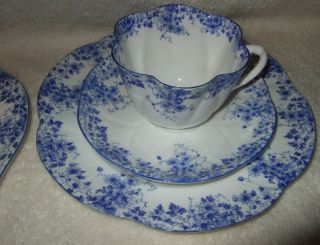 Shelley Dainty Blue Trio Tea Cup Saucer Cake Plate