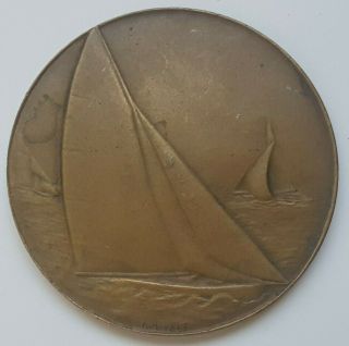 France - Marine Themed Bronze Art Medal By H.  Dubois,  50 Mm,  58 Gr