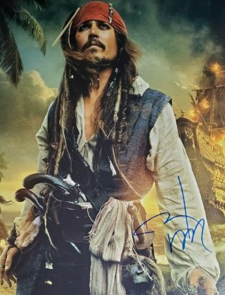 Johnny Depp 11 " X14 " Hand Signed Photo W/ Holo Pirates Of The Caribbean
