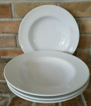 4 Pottery Barn Great White Pasta Bowls Large Rim Soup 10 1/4 "