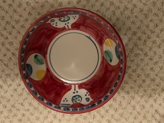 SOLIMENE - VIETRI (ITALY) CHICKEN - RED CEREAL BOWLS (3) 2