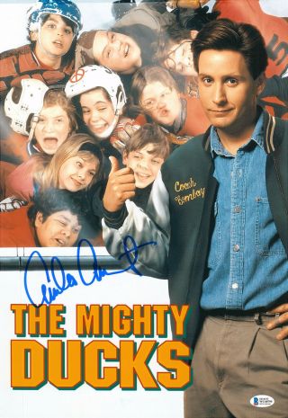 Emilio Estevez Signed Autograph 12x18 Photo The Mighty Ducks Beckett Bas 1