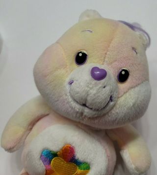 2003 Tcfc Care Bear True Heart Tie Die Rainbow 9 " No Tags Stuffed Toy Plush