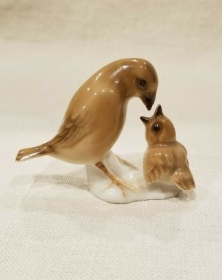 Vintage Hutschenreuther K.  Tutter Art Deco Mother Bird Feeding Chick Figurine