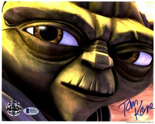 Tom Kane " Yoda " Signed Star Wars Clone Wars Official Pix 8x10 Photo Beckett Bas