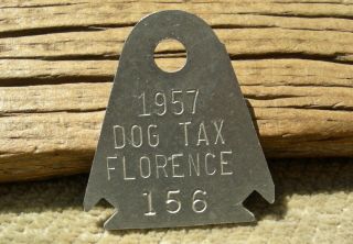 Ca 1957 Florence Arizona Az (pinal Co,  Prison) Low Old Dog License Tax Tag
