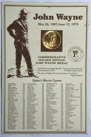 The Ultimate American John Wayne Medal And Literature About His Life And Career
