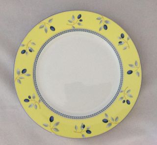 Set Of 8 Yellow Royal Doulton Blueberry 7 5/8 " Salad Plates -