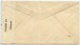 Malaya,  WWII Airmail,  1939 Pan Am Clipper Cover w/Penang cds,  Censor Label & h/s 2