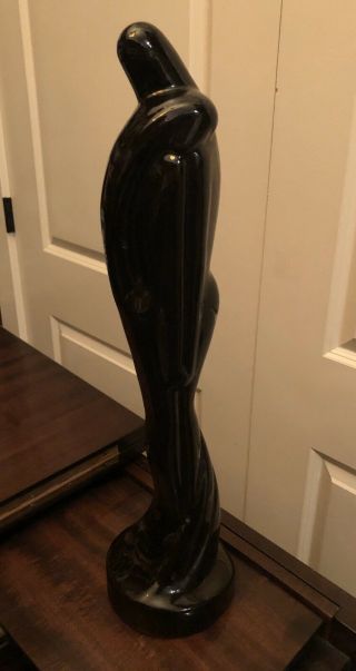 Vintage Royal Haeger Ceramic Sculpture Statue The Lovers Glossy Black 19.  5” Tall