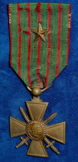 France Croix De Guerre With Star Citation First World War Medal