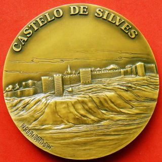 Architecture Medieval Monument Castle Of Silves Big Bronze Medal By Berardo