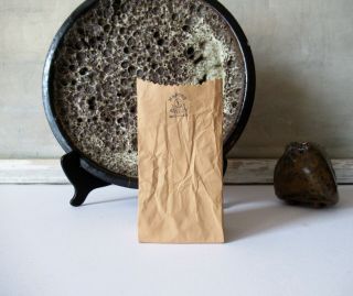 Harvey Craft Brown " Paper Bag " Ceramic Vase