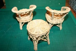 vintage sindy 2 wicker chairs and table vgc 3