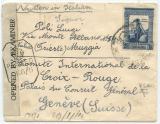 Port.  India,  Wwii,  Cover To Red Cross In Switzerland W/belgaum & Paris Censor