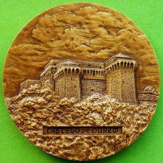 L@@k Famous Monument Ourém Castle Coat Of Arms Big Bronze Medal By JosÉ De Moura