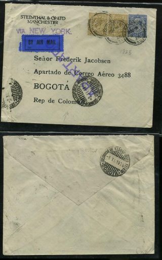 T1668 - G.  B.  - Air Mail Cover 1928 To Colombia With