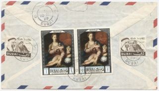 Dubai 1969 Reg Air Cover To Gb W/two Each Of Falcon 10d & Mother 