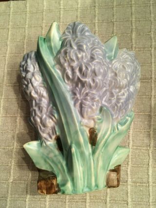 Vintage 1950 ' s McCoy Hyacinth Flower Art Pottery vase 8 1/2 