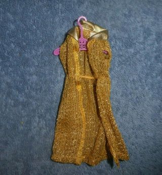 Vintage Barbie Doll Clothes - Mod Era 8348 Talking Barbie Doll Gold Cover Up