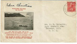 Pitcairn Island 1935 Nz Agency Cancel On Cacheted Cover To The U.  S. ,  Sg Z15