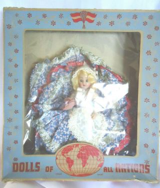 Vtg Doll W/box,  Dolls Of All Nations,  Dutch Girl,  7 ½ ",  Duchess Doll Corp,  1950s?