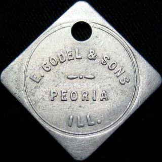 1926 Peoria Illinois Good For Token Godel & Sons 50 Pounds Ice Unlisted Merchant