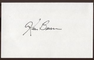 Ken Burns Signed Index Card Signature Vintage Autographed Auto