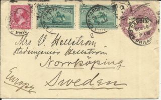 Us 2c Columbian Postal Envelope Sc U349 Uprated 250,  232 (x2) Spr.  Garden