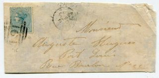 Mauritius 1870 Large Part Cover Cancelled 16 Numeral Rose Belle