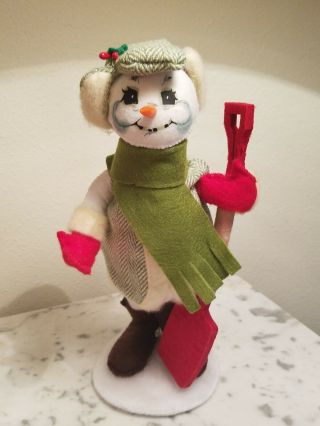 Annalee 2013 Alpine Snowman Doll Figurine 9 Inch Christmas Holiday Winter Decor