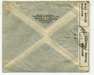 Siam WWII censored cover (via Siberia) Bangkok to Zurich Switzerland 1940 2
