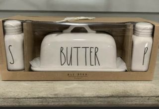 Rae Dunn Butter Dish With Salt And Pepper Set Great Gift Idea