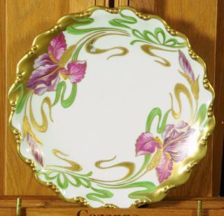 Handpainted Plate,  Ldbc Flambeau Limoges France,  Approximately 1900