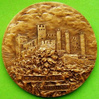 L@@k Architecture Monument Óbidos Castle Big Bronze Medal By JosÉ De Moura