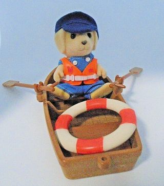 Sylvanian Families Rowing Boat With Figures,  Life Jacket And Accessories