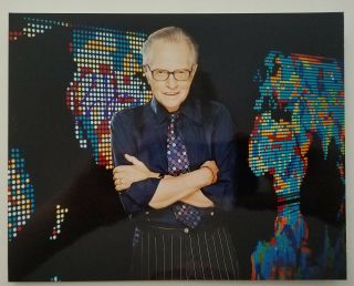 Larry King Signed 8x10 Photo Tv Personality Show Host Comedian Author Rad