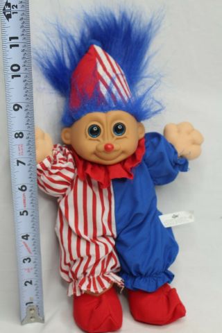 Russ Berrie & Co 11” Clown Troll Doll Removable Suit Guc