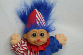 Russ Berrie & CO 11” CLOWN TROLL DOLL Removable suit GUC 2