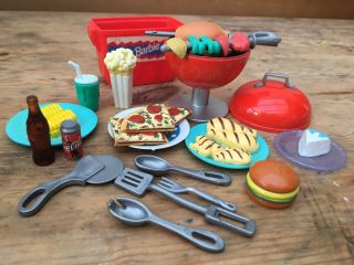 Barbie Doll Barbecue Picnic Set Food/drink/plates/cola Teen Sindy Barbie Size