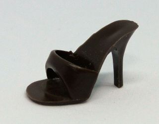 Single Vintage Barbie Brown Open Toe High Heel Shoes Unmarked Japan Mule