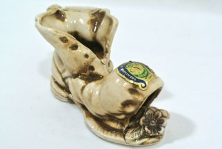 Rare Vintage Capodimonte Flower Shoe Boot Porcelain Ceramic Hobo Italy Nuova