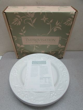 Vintage Wedgewood Home Set Of 4 Accent Plates Botanical Relief Off White Amway