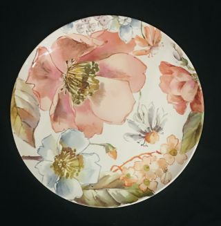 Better Homes & Gardens Melamine 10.  5 " Dinner Plates Annabel Floral Set Of 8